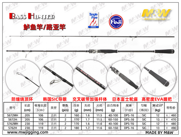BASS HUNTER鲈鱼竿/路亚竿