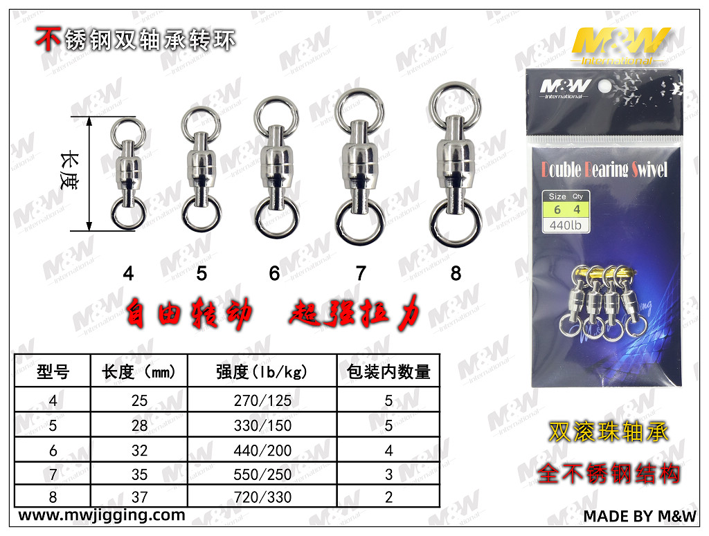 不锈钢双轴承转环