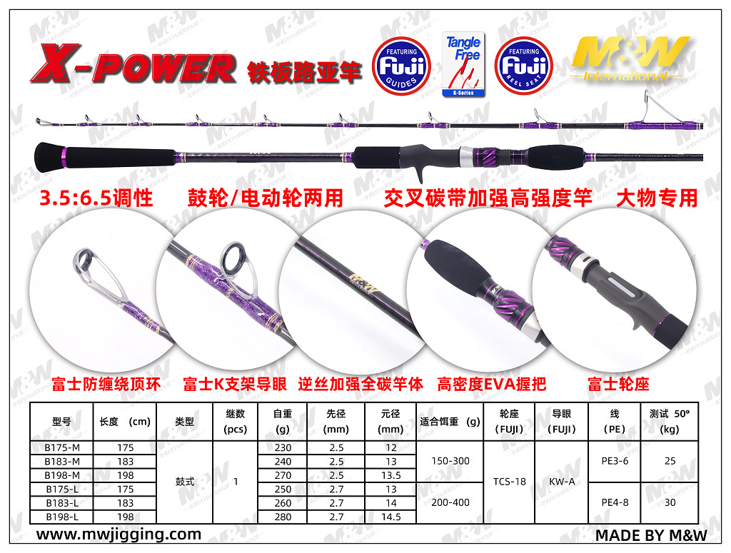 X-POWER 铁板路亚竿